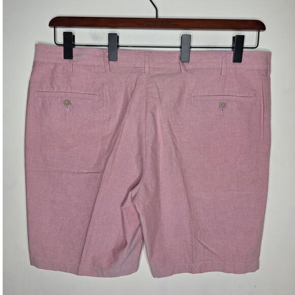 Jos A Bank red pink flat front tailored fit cotton shorts - 42 - Picture 3 of 4